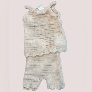 Cream Knit Baby Outfit
